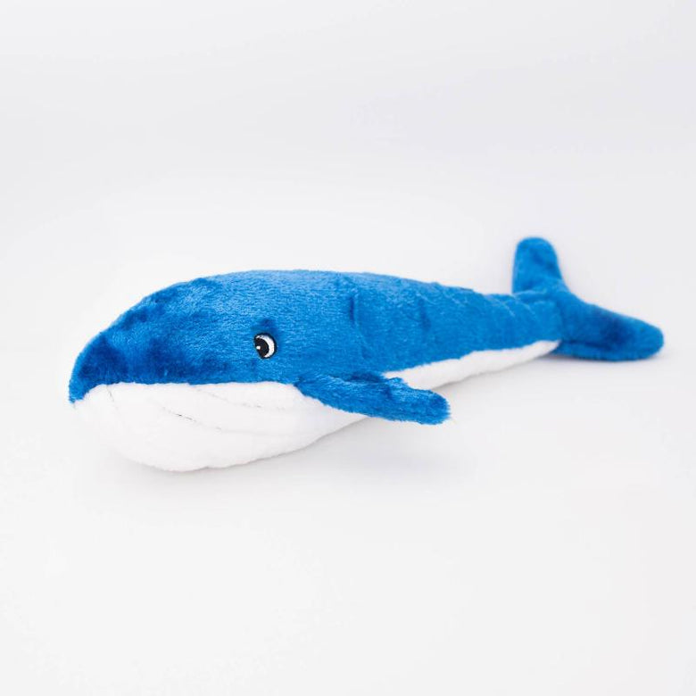 ZippyPaws dog toys Jigglerz Blue Whale Plush Dog Toy