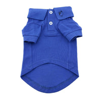 Doggie Design Tee's XSM Nautical Blue Solid Collared Dog Polo Shirt