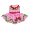 Doggie Design Dog Apparel XS Pink Watermelon Dog Harness Dress w/ Matching Leash