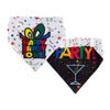 Barker's Bowtique Bandanas M Hip Doggie Party - Reversible Birthday Dog Bandana