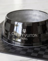 Black Checker Chewy Stylish Pet Bowl - Size Medium