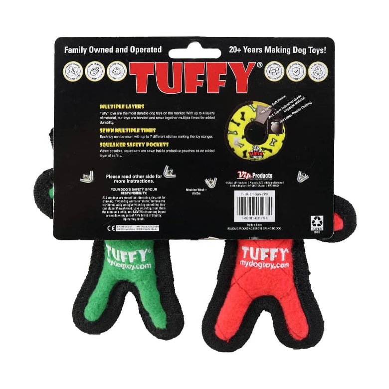 Tuffy Dog Toys - VIP Products dog toys Christmas Holiday Tuffy Jr Elf & Santa Durable Tough Dog Toy Set - 2 Pc