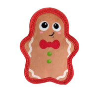 Christmas Gingerbread Man Tough Skinz Plush Squeaky Holiday Dog Toy