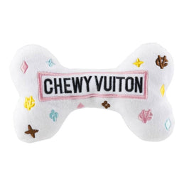 Haute Diggity Dog Toys SM White Chewy Bone Plush Squeak Dog Toy - 3 Sizes