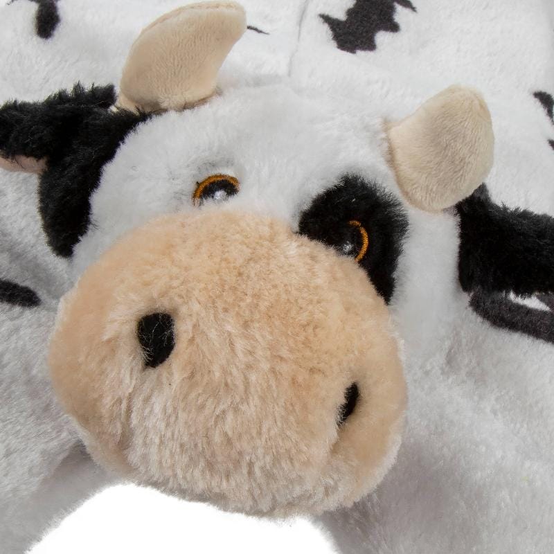 GoDog dog toys Barnyard Buddies Cow Squeaky Plush Flattie Dog Toy - 2 Sizes