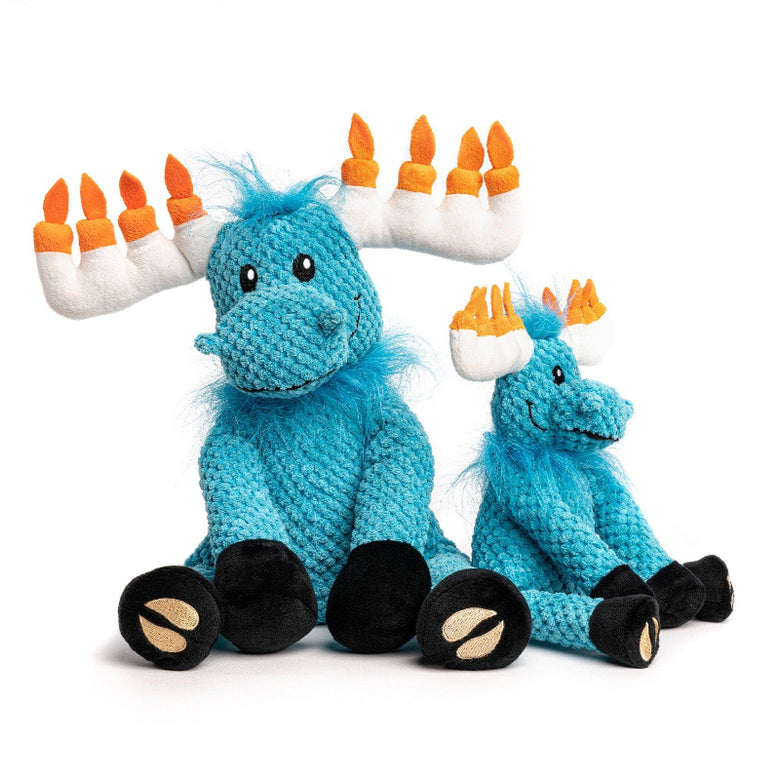 Floppy Hanukkah Moose Holiday Blue Plush Squeaky Dog Toy - Lg Size
