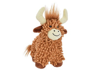 Multipet dog toys Floppy Highland Brown Shaggy Cow Squeaky Dog Toy - 10"