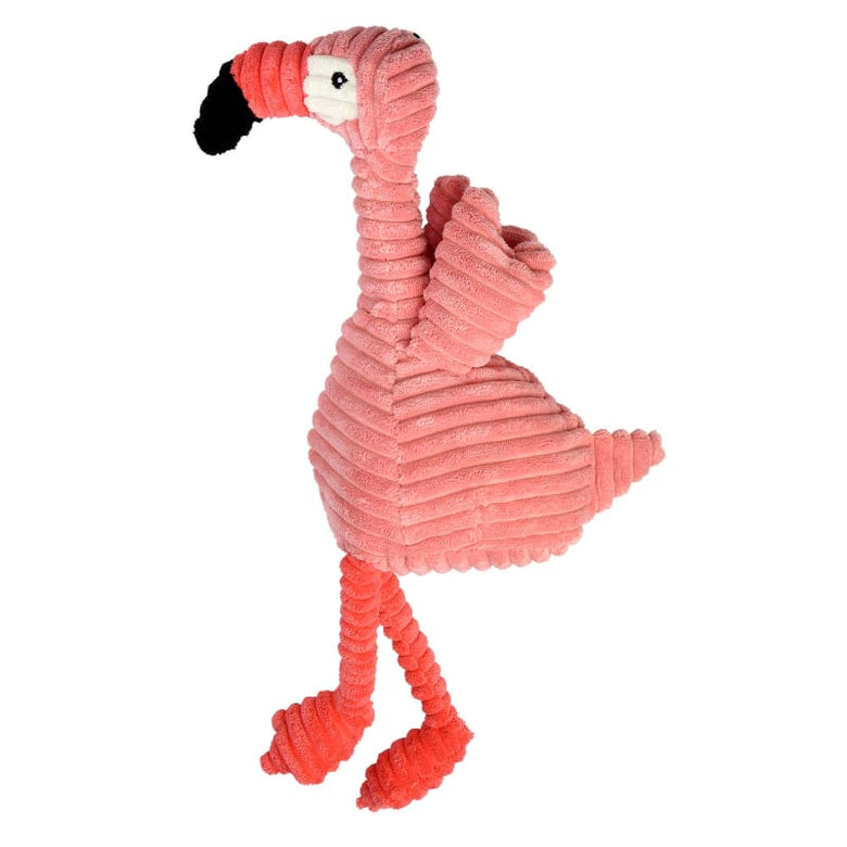 Multipet dog toys Pink Corduroy Flamingo Plush Squeaky Dog Toy - 17"