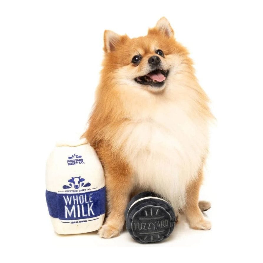 FuzzYard dog toys Milk & Cookie Plush Dog Toy Set - 2pk