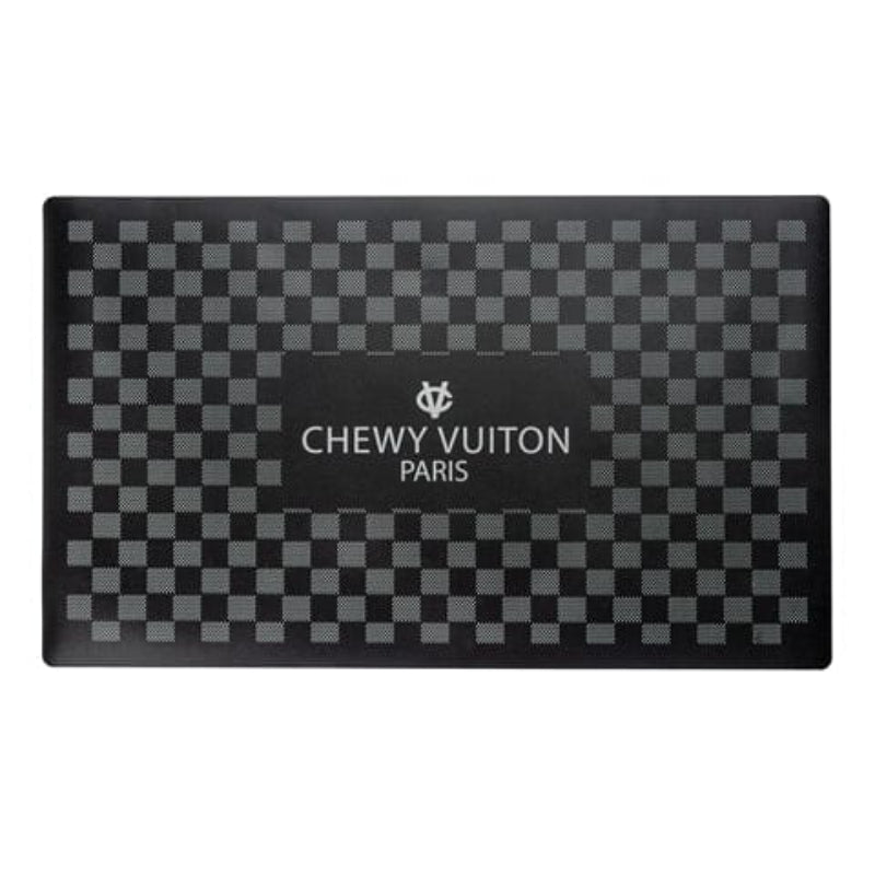 Haute Diggity Dog Bowls & Placemats Black Checker Chewy Vuiton Placemat