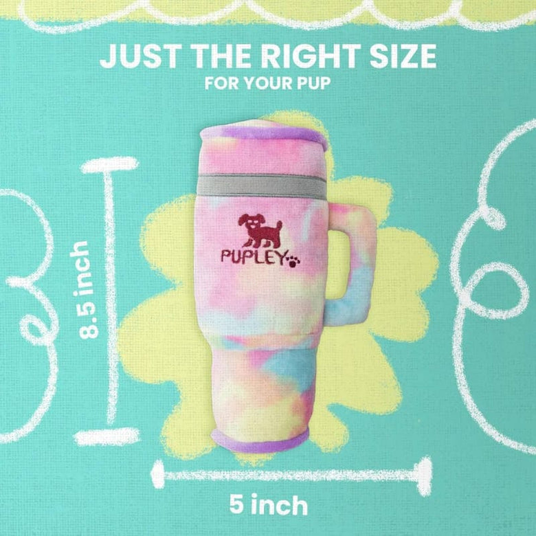 SnugArooz dog toys Pupley Rainbow Cup Plush Squeak Dog Toy 8.5"