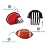 PetShop by Fringe Studio dog toys Whole 9 Yards Football, Helmet, Ref Shirt Plush Squeaky Small Dog Toy Set - 3pc