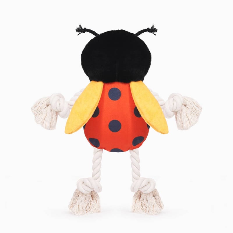 Hugsmart Products Inc Dog Toys Puppy Garden Spring Ladybug Plush Rope Dog Toy