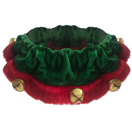 Christmas Holiday Elf Green Ruff with Jingle Bells for Pets