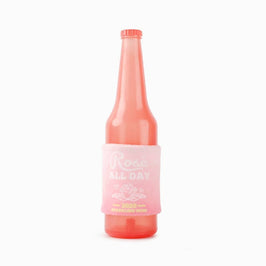 Hugsmart Products Inc dog toys Boozy Tailz Rose' All Day Pink Bottle Squeak Rubber Dog Toy