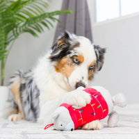 Deck The Bear Christmas Holiday Plush Squeaky Dog Toy- 2 Sizes