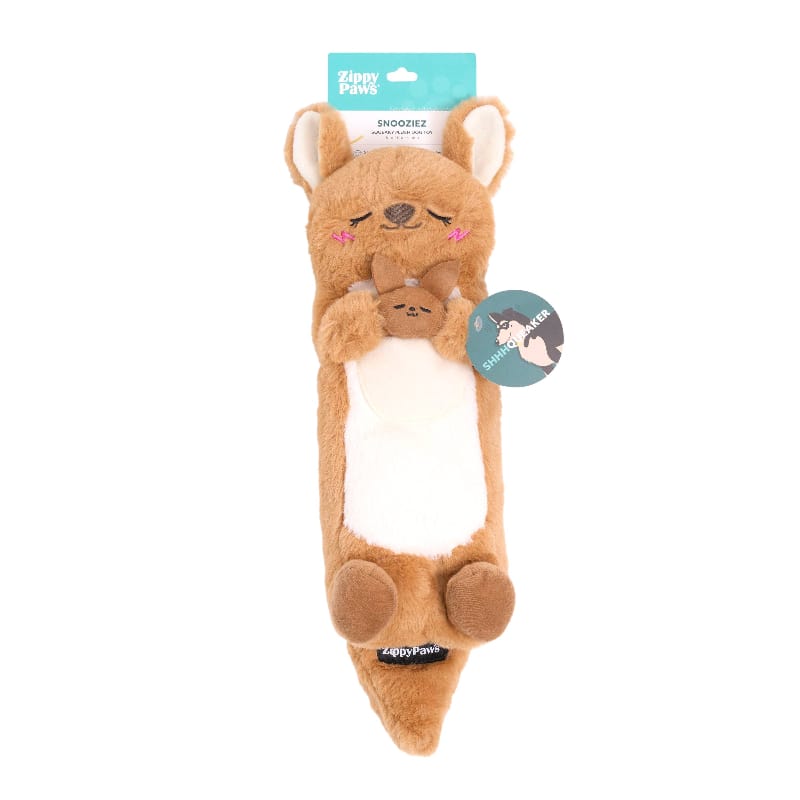 ZippyPaws dog toys Kangaroo Snooziez with Shhhqueaker Plush Dog Toy