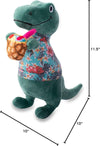 It's 5 O'Clock Somewhere Island Time Rex Plush Squeaky Dog Toy