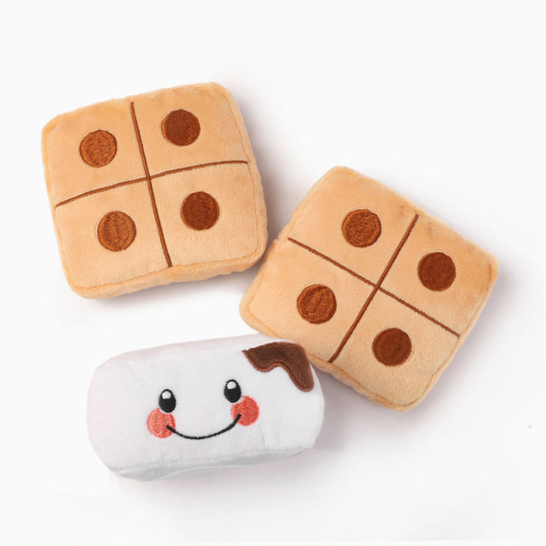 Camping Pups Smores Plush Squeaky Dog Toy