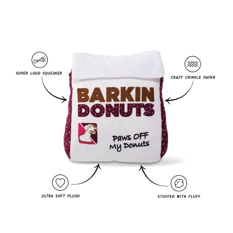 Wagsdale dog toys Barkin Donuts Donut Bag Plush Dog Toy