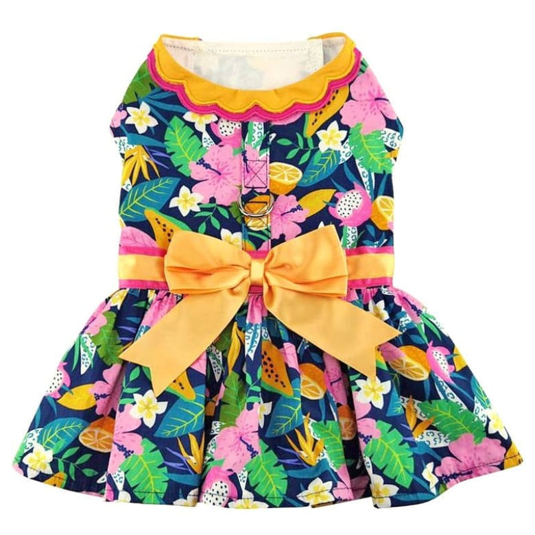Doggie Design Dresses XS Fiesta Floral Dog Harness Dress with Matching Leash