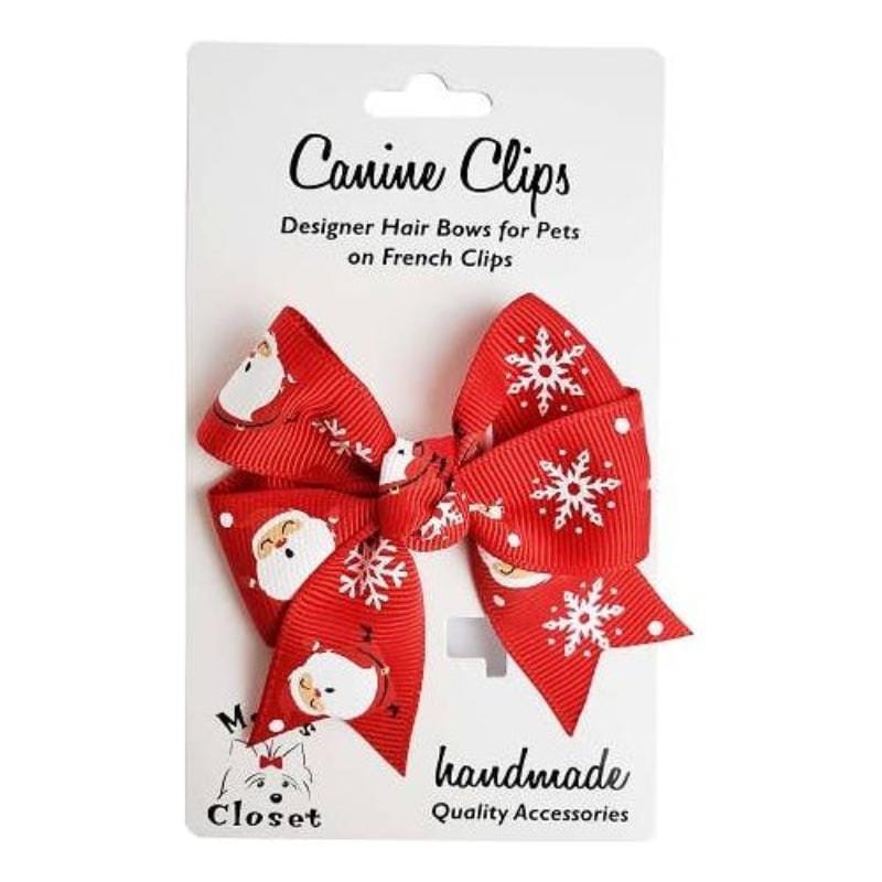 Barker's Bowtique - Warehouse Moving Sale thru 11/30 Bowls Christmas Canine Clip Red Snowflake