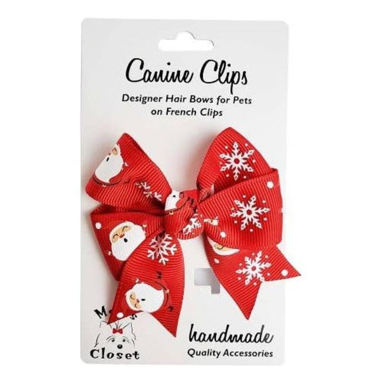 Barker's Bowtique - Warehouse Moving Sale thru 11/30 Bowls Christmas Canine Clip Red Snowflake