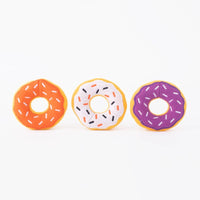 ZippyPaws dog toys Halloween Donutz Miniz Purple Orange White Dog Toy Set - 3 Pack