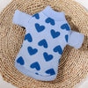 TM - JUNLING PETS Sweaters SM Lots of Blue Hearts Warm Turtleneck Pet Sweater
