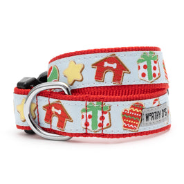 Christmas Holiday Cookies for Santa Paws Red / Blue Dog Collar