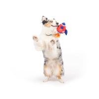 Rocket Man Patriotic Red Wht Blue Plush Squeak Dog Toy - 2 Sizes