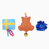 Yappy Birthday Party Bear & Gift with Bell Plush Cat Toy Set - 3 Pc