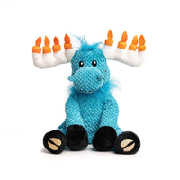 Floppy Hanukkah Moose Holiday Blue Plush Squeaky Dog Toy - Lg Size