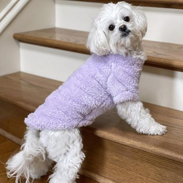 Lavender Soft Warm Plush Fleece Dog Pullover/ Sweater