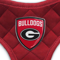 GA Georgia Bulldogs Red Quilted Velvet Dog Harness
