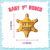 SnugArooz dog toys Baby 1st Rodeo Star Badge Yellow Crinkle Plush Squeak Dog Toy