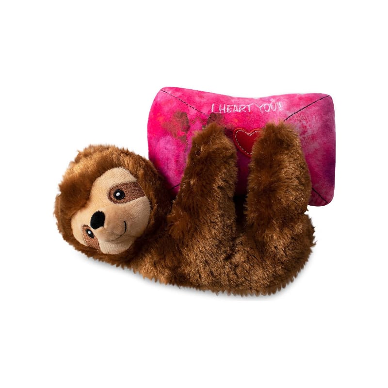 Petshop by Fringe Studio dog toys I Heart You! You've Got Sloth Plush Squeak Dog Toy