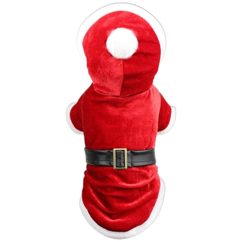 Parisian Pet Dog Apparel Santa Claus Christmas Holiday Red Velvet Pet Hoodie