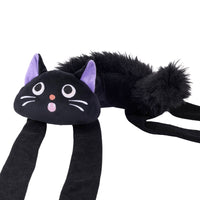 EcoZippy Halloween Crinkle Scaredy Black Cat Plush Squeaky Dog Toy