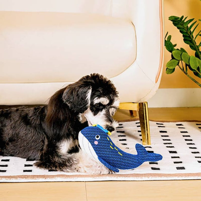 Hugsmart Products Inc Dog Toys Ocean Pals Blue Whale Plush Squeak Dog Toy