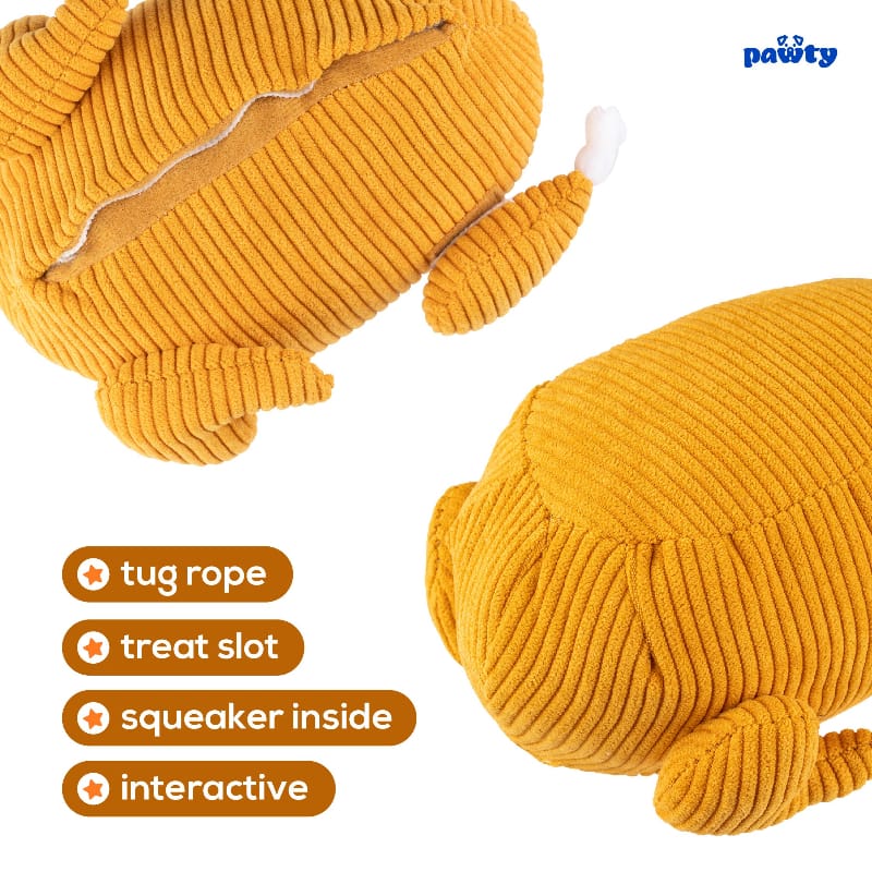 PAWTY Dog Toys dog toys Stuffed Turkey Yummy Plush Interactive Dog Toy Set