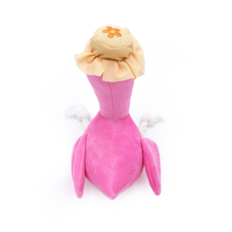 ZippyPaws dog toys Freya the Flamingo Playful Pal Pink Plush Squeaky Rope Dog Toy