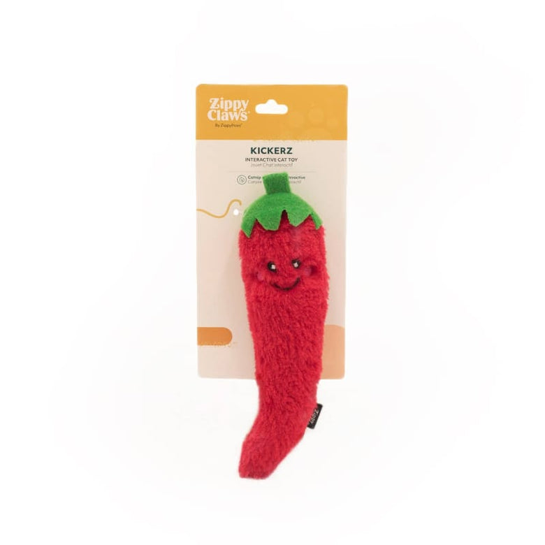 ZippyClaws Cat Toys Kickerz Red Pepper Plush Cat Toy