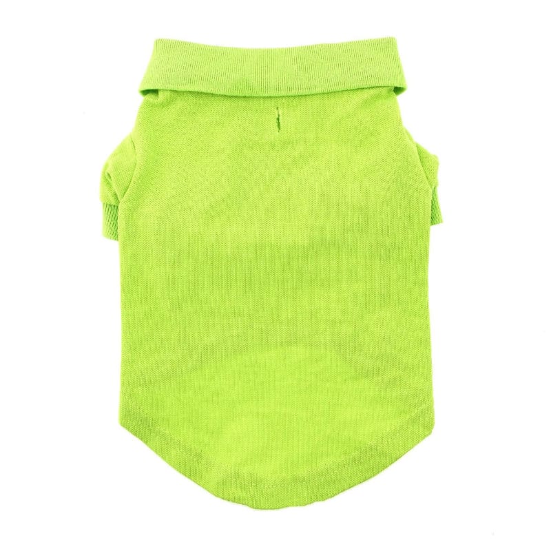 Doggie Design Tee's Lime Green Flash Solid Collared Dog Polo Shirt