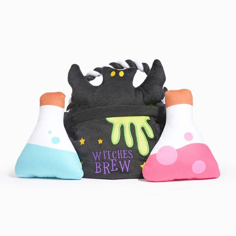 Hugsmart Products Inc dog toys Howloween Night Witches Brew Interactive Burrow Plush Dog Toy Set - 4 Pc