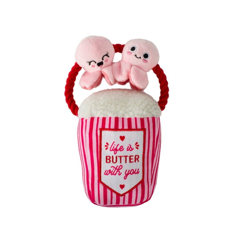 Petshop by Fringe Studio dog toys My Heart Pops For You Pink Plush Squeak Dog Toy
