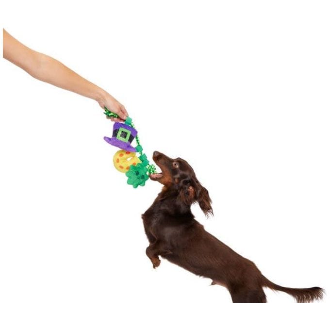BARK dog toys Tuggy Charms St. Patrick's Day Plush Rope Dog Toy