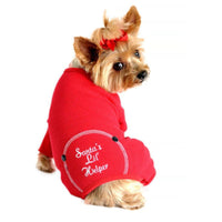 Christmas Holiday Red "Santa's Lil Helper" Embroidered Pet Pajamas