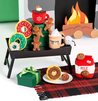 Santa Milk & Cookies Burrow Interactive Christmas Holiday Dog Toy Set - 4 Pc