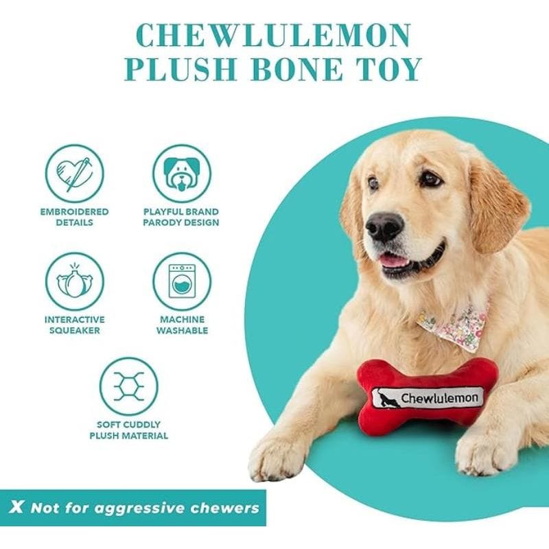 Haute Diggity Dog dog toys Chewlulemon Bone Plush Squeak Dog Toy